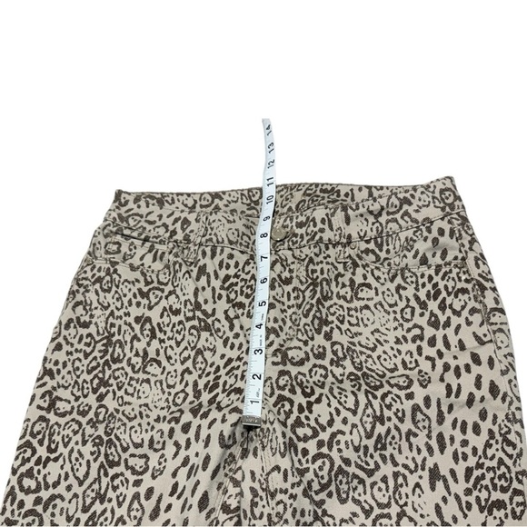 White House Black Market Women's Leopard Print Mid Rise Skinny Crop Jeans Size 4 - Picture 5 of 10